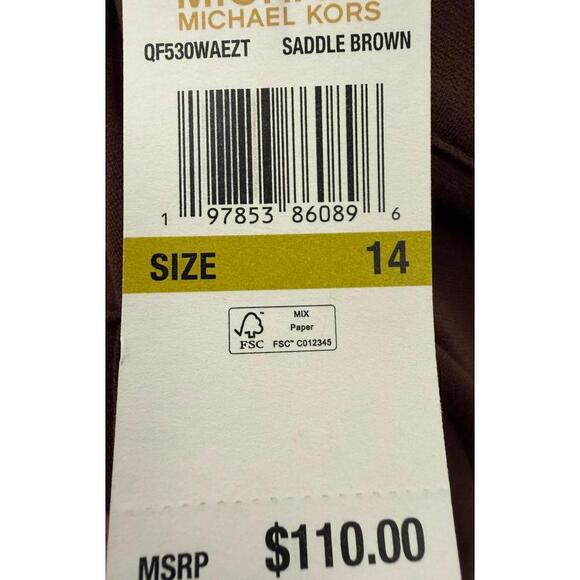 Michael Kors Sz 14 Women's Brown Wide-Leg Pants with Side Stripe - Picture 5 of 5